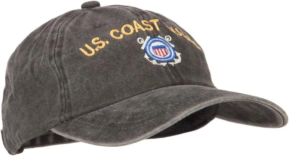 US Coast Guard Logo Embroidered Washed Cotton Twill Cap