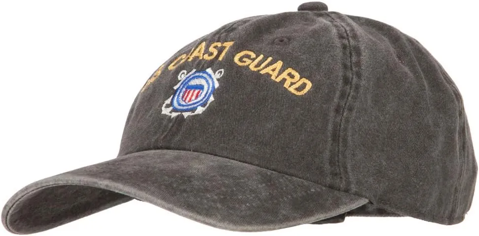 US Coast Guard Logo Embroidered Washed Cotton Twill Cap