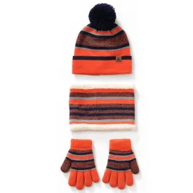 VYSN Kids Orange 3Pcs Winter Knitted Hat Scarf Gloves