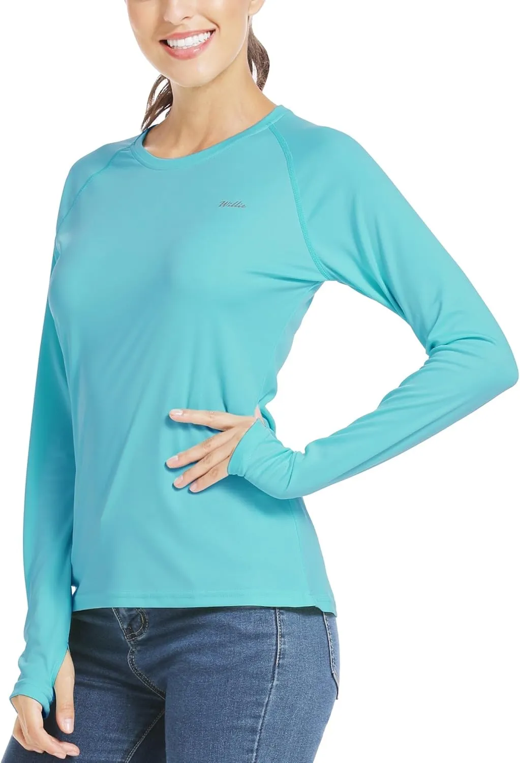 Willit Women's UPF 50  Sun Protection Shirt Long Sleeve SPF UV Shirt Rash Guard Swim Hiking Fishing Tops Lightweight
