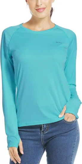 Willit Women's UPF 50  Sun Protection Shirt Long Sleeve SPF UV Shirt Rash Guard Swim Hiking Fishing Tops Lightweight