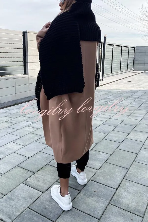 Winter handmade thick wool knitted scarf