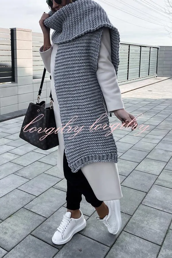 Winter handmade thick wool knitted scarf