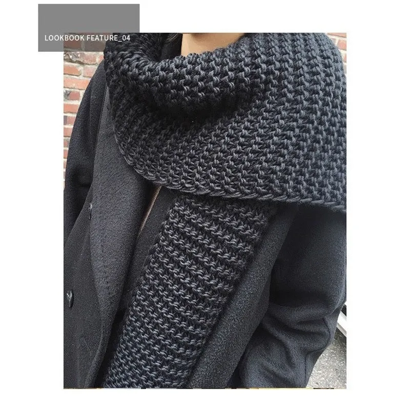 Winter Solid Color Thick Knitted Scarves