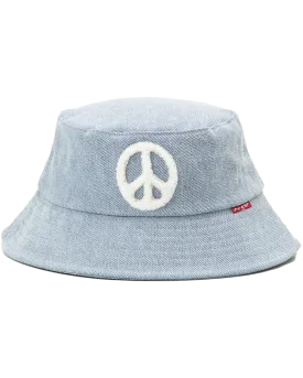 Womens Essential Bucket Hat in Blue Peace