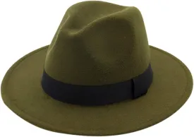 Womens Fedora Floppy Vintage Jazz Hat Wide Brim Hat with Belt Buckle Panama Hat for Women & Men