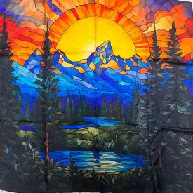 Wyoming Traders Teton Burst Print 34.5" x 34.5" Silk Wild Rag LTBU
