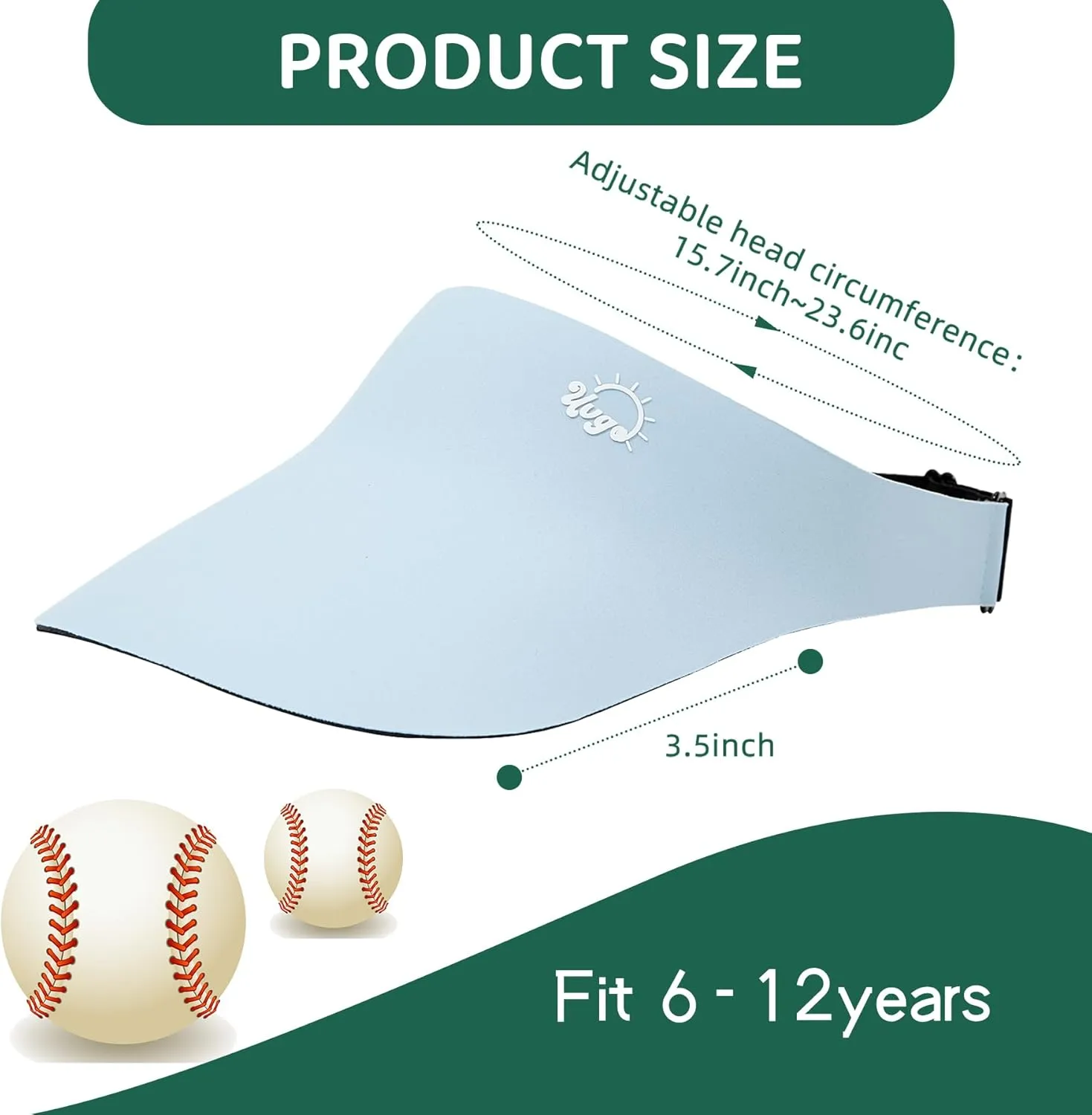 Zando Kids Visors for Girls Boys UPF 50  Sun Visor Hat Adjustable Kids Golf Hat Tennis Sports Hat Lightweight Visor Cap 6-12T
