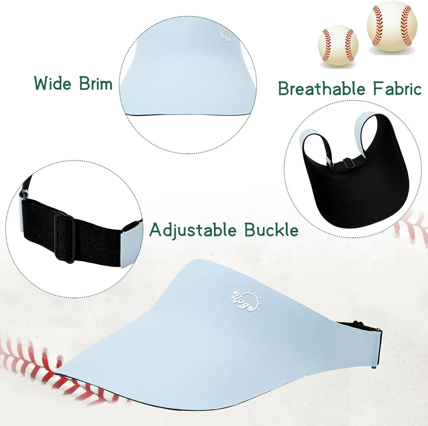 Zando Kids Visors for Girls Boys UPF 50  Sun Visor Hat Adjustable Kids Golf Hat Tennis Sports Hat Lightweight Visor Cap 6-12T